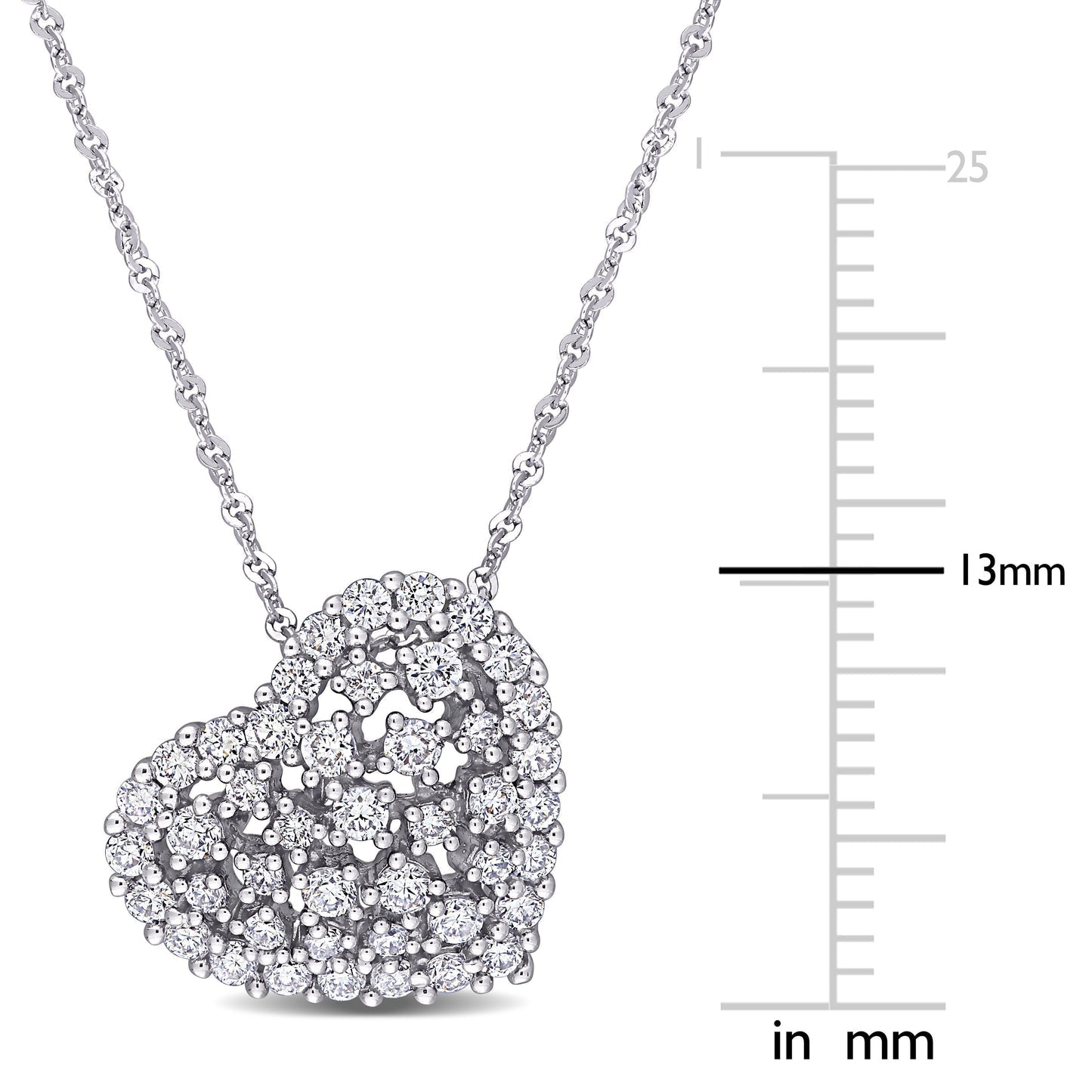 Round Cut Cubic Zirconia in 925 Sterling Silver Necklace 10