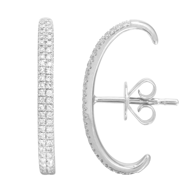 Round Cut Cubic Zirconia in 925 Sterling Silver Earrings 7