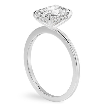 Stunning 1.0- 2.0 CT Radiant Moissanite Engagement Ring with Hidden Halo Design 3