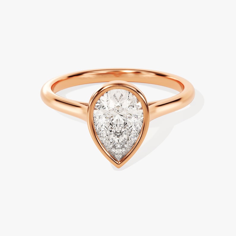Stunning 1.0-2.0 CT Pear Moissanite Engagement Ring with Dainty Design 5