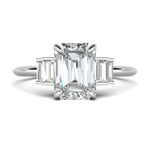 Stunning 0.7 CT Emerald Moissanite Stones Cluster Engagement Ring 1