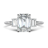 Stunning 0.7 CT Emerald Moissanite Stones Cluster Engagement Ring 1