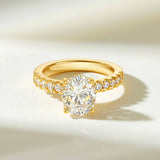 Stunning 3.0 CT Oval Moissanite Engagement Ring with  Pave Design 5