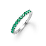 0.33 TCW Round Emerald Lab Made Diamond-May Birthstone Wedding Band 7
