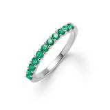 0.33 TCW Round Emerald Lab Made Diamond-May Birthstone Wedding Band 7