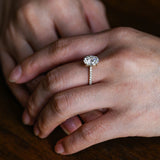 Stunning 1.0 - 2.0 CT Oval Moissanite Engagement Ring with Pave Design 4