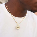 0.5 CT Round Moissanite Compass Style Silver Pendant for Him 2