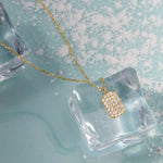 0.20 CT Round Moissanite Diamond Tagged Pendant Necklace in Solid Gold 5