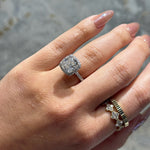 Stunning 3.46 CT Cushion Moissanite Engagement Ring with Halo & Pave Design 3