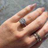 Stunning 3.46 CT Cushion Moissanite Engagement Ring with Halo & Pave Design 3