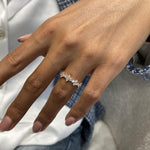 Stunning 0.96 CT Round Moissanite Stones Cluster Wedding Bands 5
