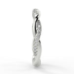 Stunning 0.11 TCW Round Moissanite Stones Twisted Wedding Bands 8