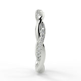 Stunning 0.11 TCW Round Moissanite Stones Twisted Wedding Bands 8