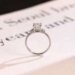 Stunning 1.0 - 2.0 CT Oval Moissanite Engagement Ring with Pave Design 8