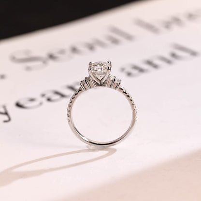Stunning 1.0 - 2.0 CT Oval Moissanite Engagement Ring with Pave Design 8