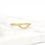 Stunning 0.1  TCW Round Moissanite Stones Curved Wedding Bands 3
