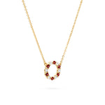 1.5 TCW Round Garnet Lab Made Diamond- January Birthstone Necklace 1