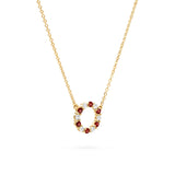 1.5 TCW Round Garnet Lab Made Diamond- January Birthstone Necklace 1