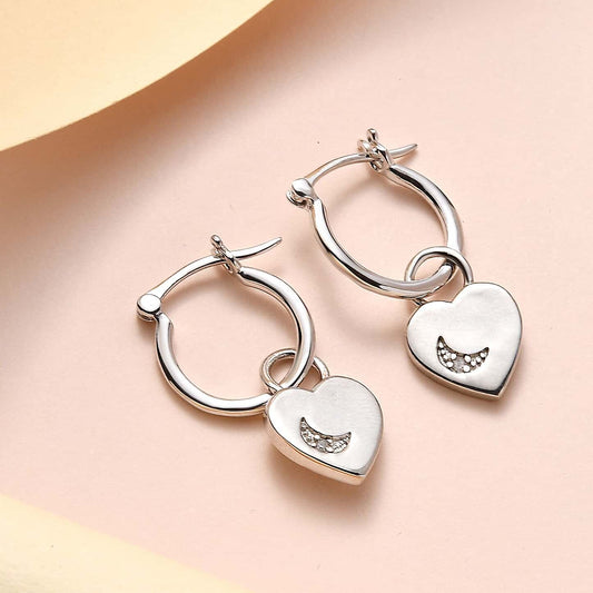 Round Cut Cubic Zirconia in 925 Sterling Silver Earrings 2