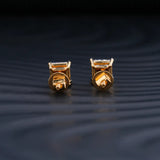 2.0 TCW Princess Cut Moissanite Stud Earrings in Gold 3