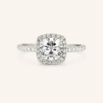 Stunning 1 CT Cushion Moissanite Engagement Ring With Halo & Pave Design 4