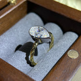 Stunning 3.0 CT Pear Moissanite Engagement Ring with Bezel Design 5