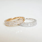 Classic Stunning 0.40 TCW Round & Baguette Moissanite Stones Cluster Wedding Bands 2