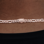 35 CT Round Moissanite Diamond Figaro Chain Silver Necklace For Him 4