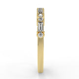 Stunning 0.30 TCW Round & Baguette Moissanite Stones Half Eternity Wedding Band 2