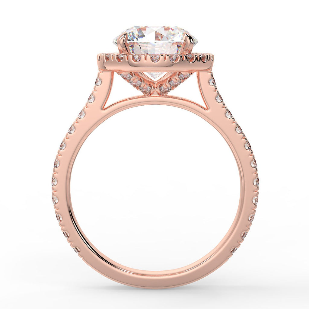 Stunning 2.0 CT Round Moissanite Engagement Ring with Halo & Pave Design 9