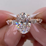 Stunning 2.5 CT Oval Moissanite Engagement Ring in a Hidden Halo Design 1