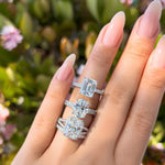 Stunning 3.0 CT Emerald Moissanite Engagement Ring Semi Pave Design 9