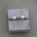 0.90 CT Emerald Cut Pave CVD F/VVS2 Diamond Engagement Ring 8