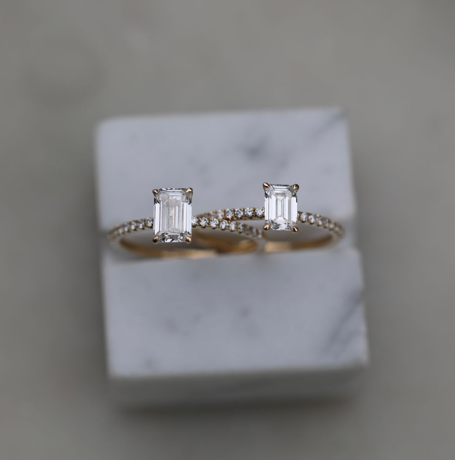 0.90 CT Emerald Cut Pave CVD F/VVS2 Diamond Engagement Ring 8