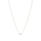 0.40 CT Baguette Moissanite Diamond Bar Pendant Necklace in Solid Gold 6