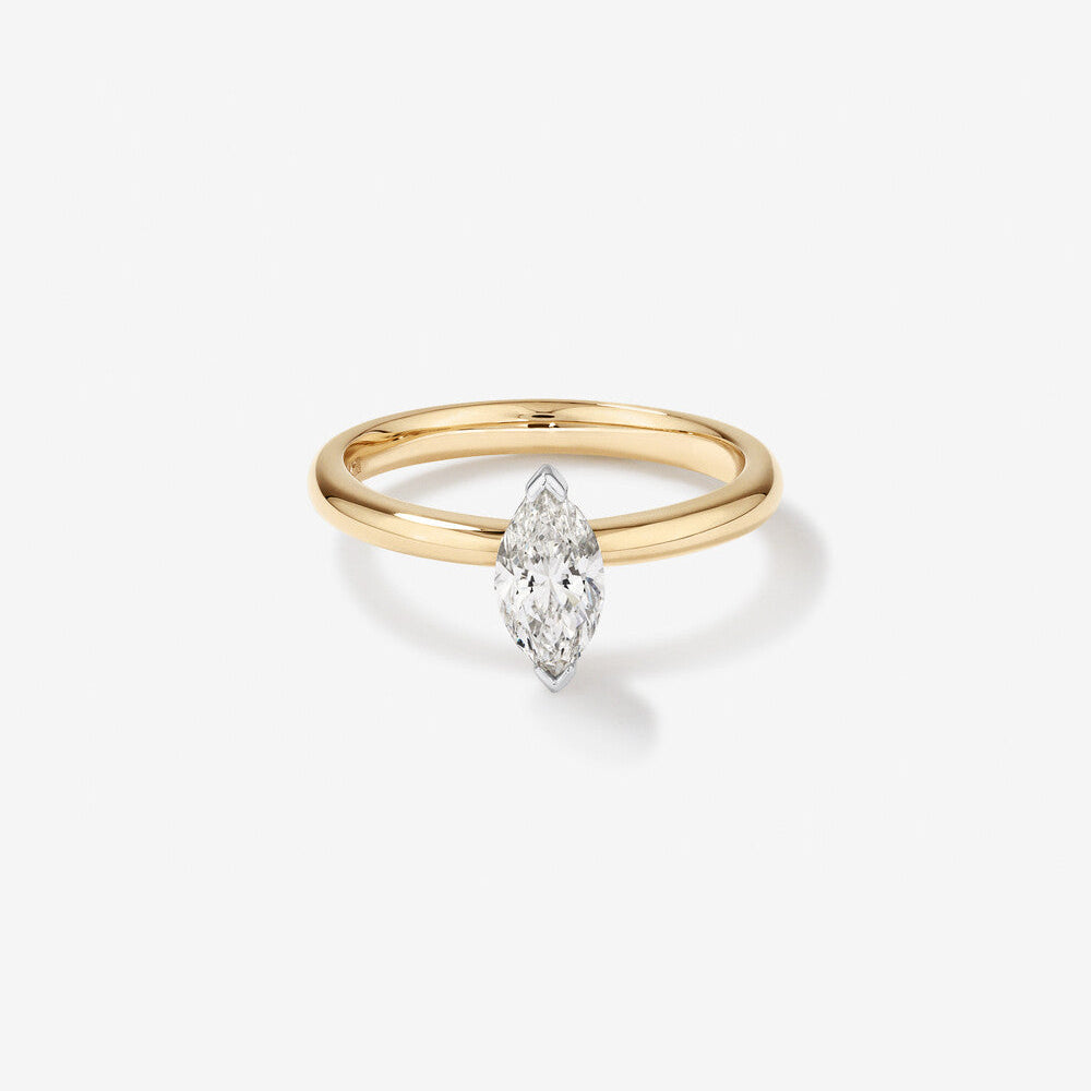 Stunning 0.7 CT Marquise Moissanite Solitaire Design Engagement Ring 1