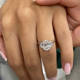Classic 2.0 CT Oval Moissanite Engagement Ring with Three Stone Design 1