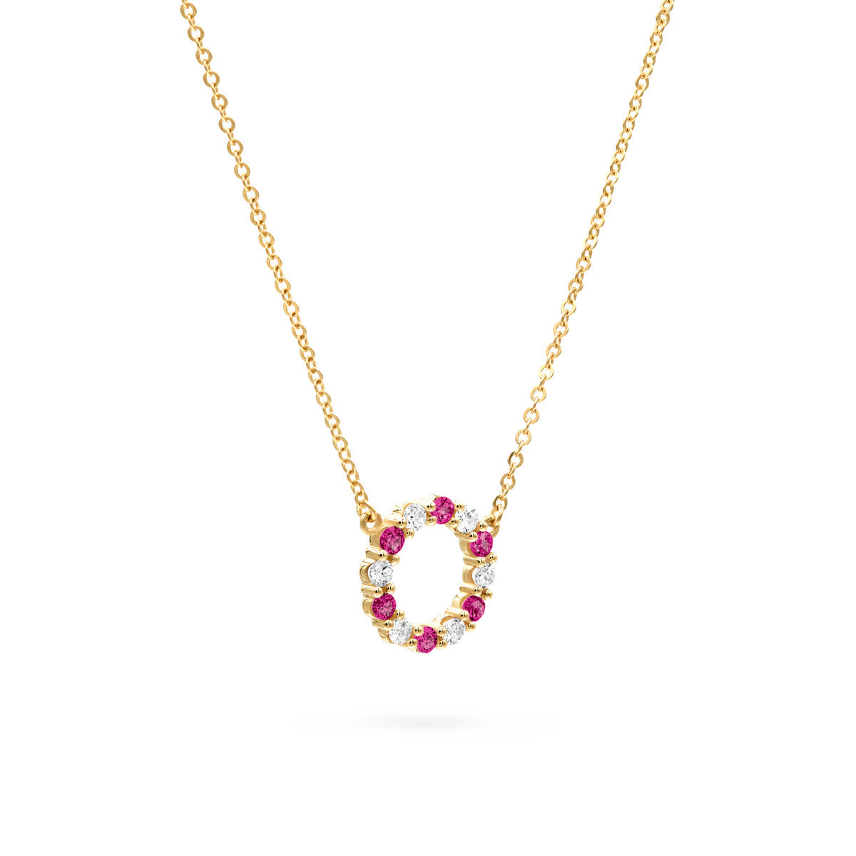 0.36 TCW Round Ruby Lab Made Diamond- July Birthstone Necklace 4