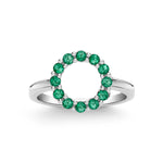 0.36 TCW Round Emerald Lab Made Diamond-May Birthstone Engagement Ring 5
