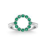 0.36 TCW Round Emerald Lab Made Diamond-May Birthstone Engagement Ring 5