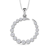 Round Cut Cubic Zirconia in 925 Sterling Silver Necklace 1
