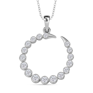 Round Cut Cubic Zirconia in 925 Sterling Silver Necklace