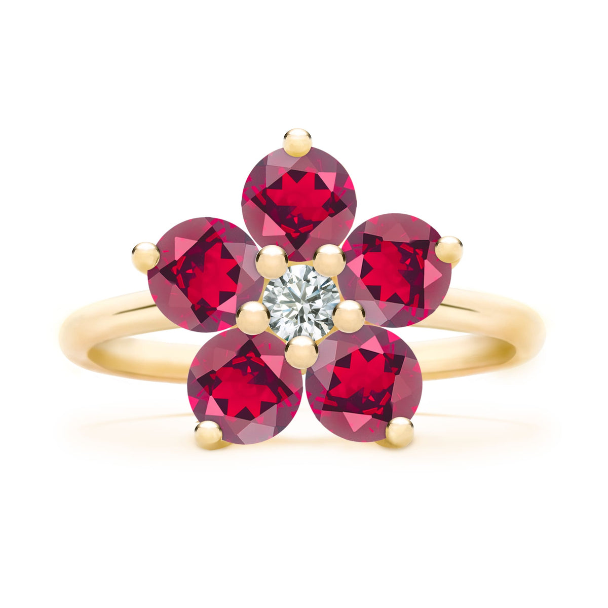 0.08 CT Round Ruby Lab Made Diamond- July Birthstone Engagement Ring 4