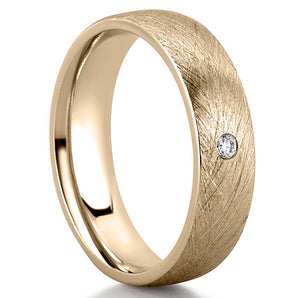 Classic Solitaire Wedding Band for Men's in Solid Gold