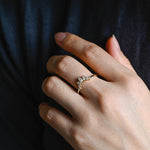 Stunning 0.2 TCW Marquise & Round Moissanite Stones Curved Wedding Bands 6