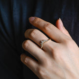 Stunning 0.2 TCW Marquise & Round Moissanite Stones Curved Wedding Bands 6