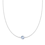 0.90 CT Round Aquamarine Lab Made Diamond-March Birthstone Necklace 5