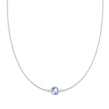 0.90 CT Round Aquamarine Lab Made Diamond-March Birthstone Necklace 5
