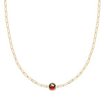 0.38 TCW Round Garnet Lab Made Diamond- January Birthstone Necklace 1