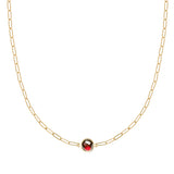0.38 TCW Round Garnet Lab Made Diamond- January Birthstone Necklace 1